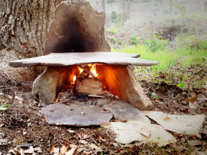 Improvised Stone Fireplace